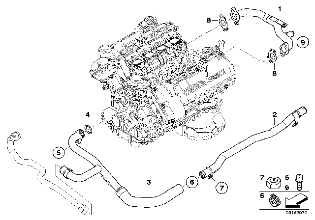 2010 BMW M3 Cooling System Pipe Diagram