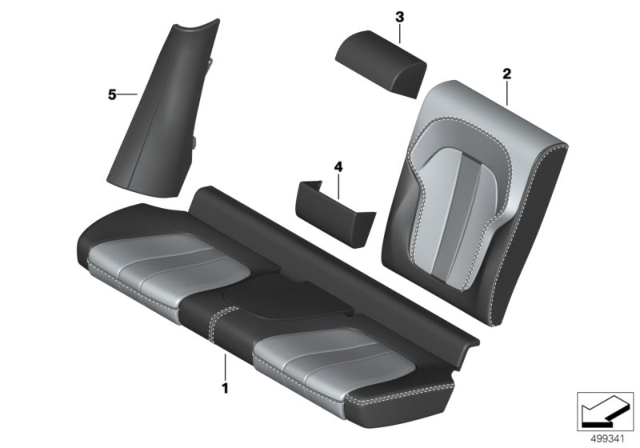 2020 BMW X6 BASIC BACKREST LEATHER COVER Diagram for 52207994702