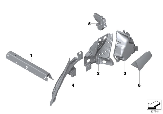 2011 BMW 550i GT xDrive Sound Insulating Wheel Housing Rear Right Diagram for 51489139188