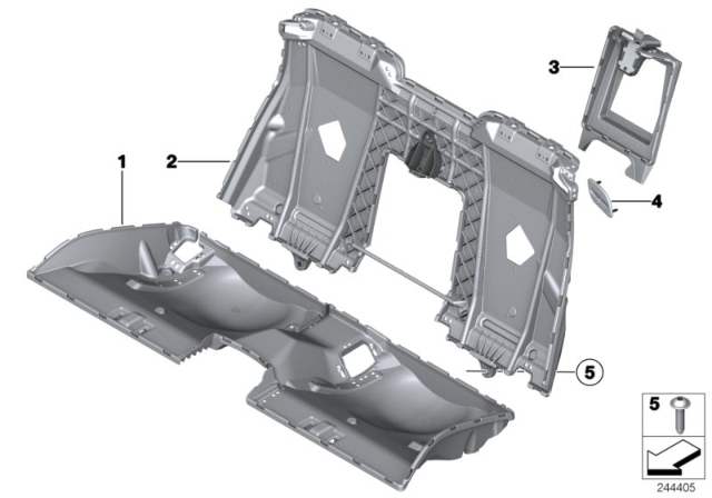 2017 BMW 640i Seat, Rear, Seat Frame Diagram