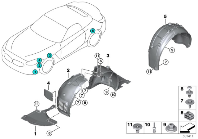 2020 BMW Z4 COVER, WHEELHOUSING, REAR, F Diagram for 51717441902