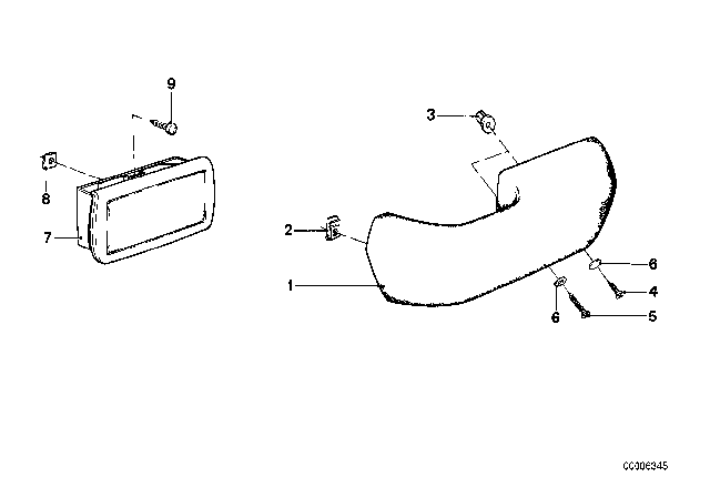 1985 BMW 535i Armrest, Rear Diagram