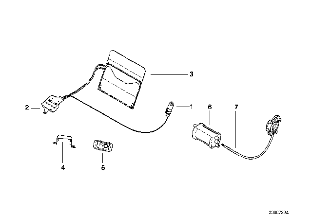 2000 BMW 740i Electrical Adjustable Seat Single Components Diagram