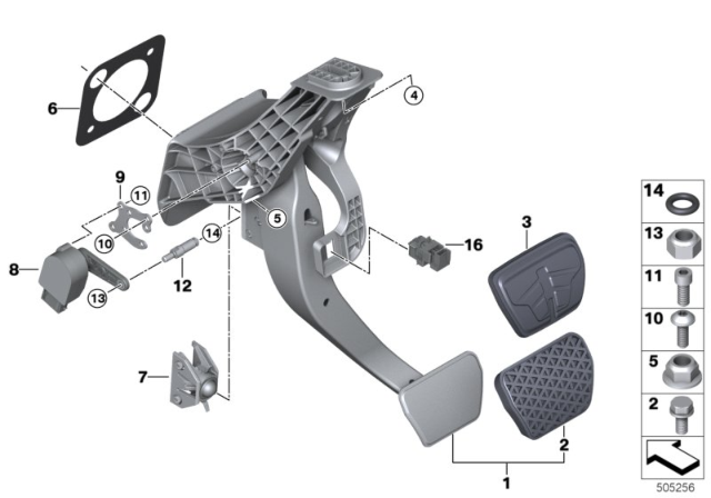 2020 BMW M340i PIN FOR BRAKE PEDAL TRAVEL S Diagram for 35002791546