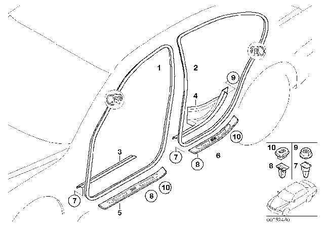 2004 BMW 745i Sill Strip, Rear Right Diagram for 51477014626