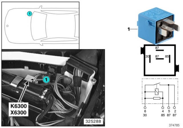 2001 BMW 540i Relay DME Diagram