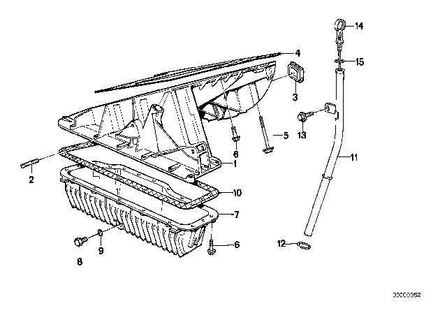 1991 BMW 318is Upper Oil Pan Diagram for 11131715120
