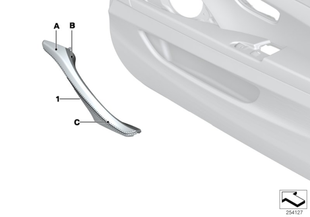 2016 BMW M5 Individual Interior Door Handles Leather Diagram