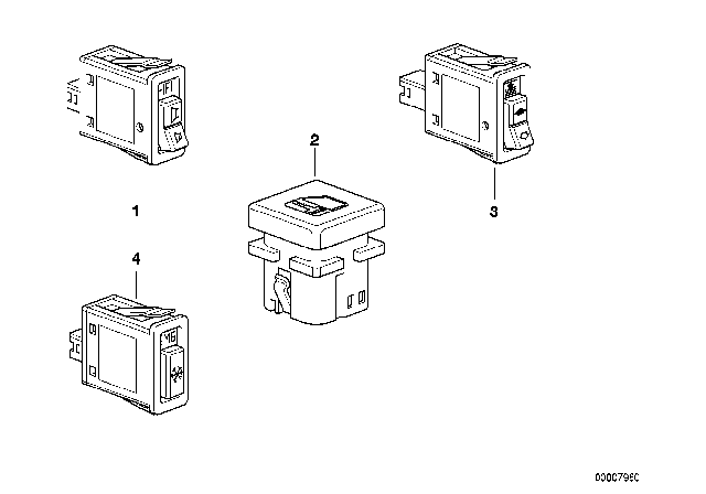 1997 BMW M3 Various Switches Diagram 3