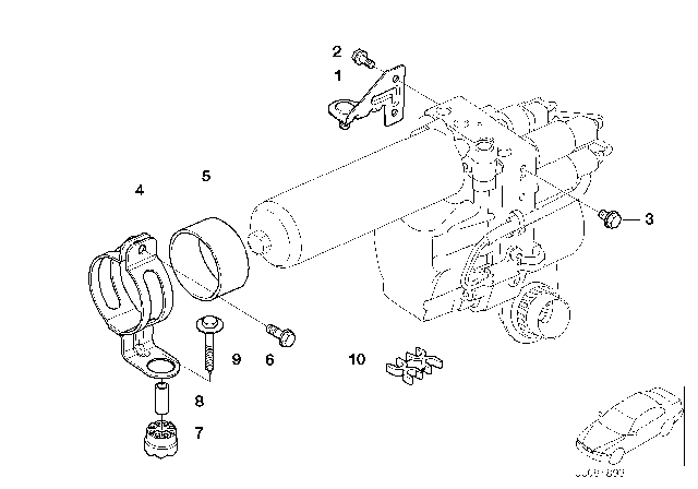 2006 BMW M3 Mounting, Hydro Unit, Pressure Hose Diagram