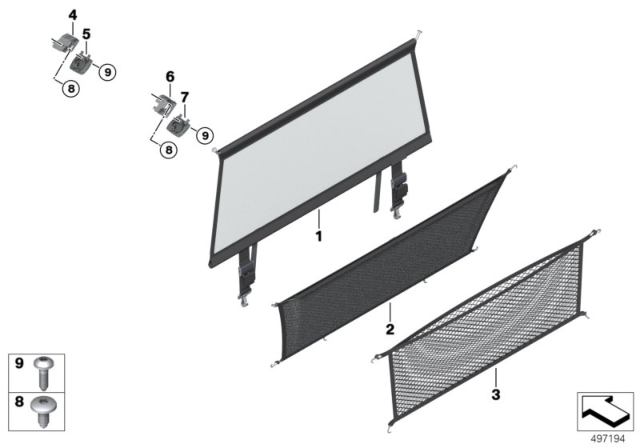 2019 BMW X7 Dividing Net/Conceal. Cover, Luggage Compartment Diagram