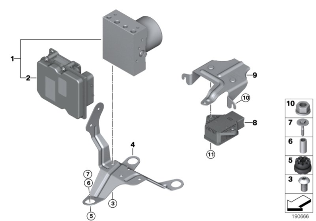 2010 BMW Z4 Hydro Unit DSC / Fastening / Sensors Diagram