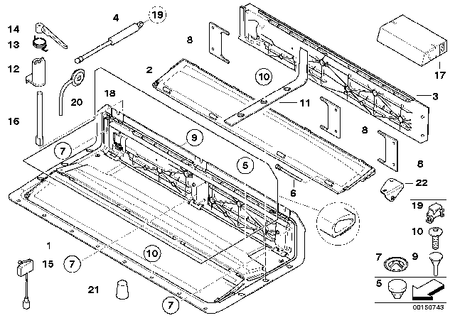 2005 BMW 645Ci Folding Top Compartment Diagram