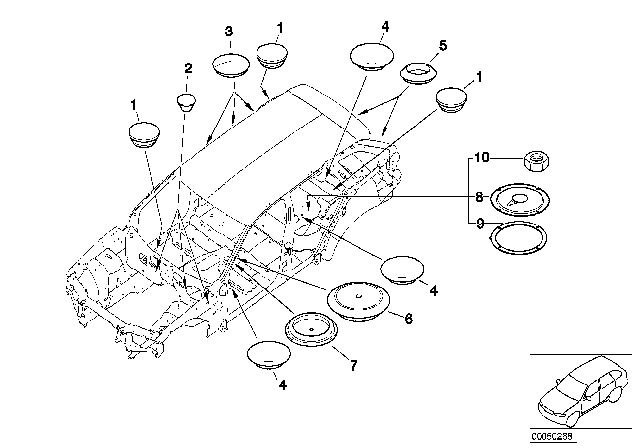 2000 BMW X5 Sealing Cap/Plug Diagram 3