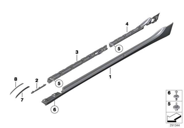 2012 BMW 535i GT xDrive Door Sill Cover, Primed Right Diagram for 51177233366