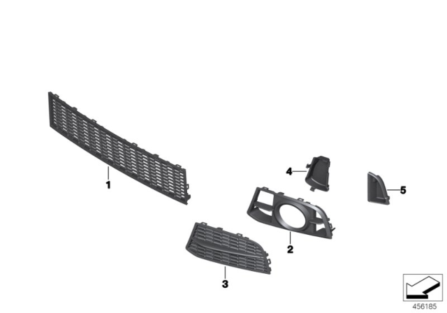 2015 BMW 550i xDrive Grille, Air Inlet, Right Diagram for 51118059002