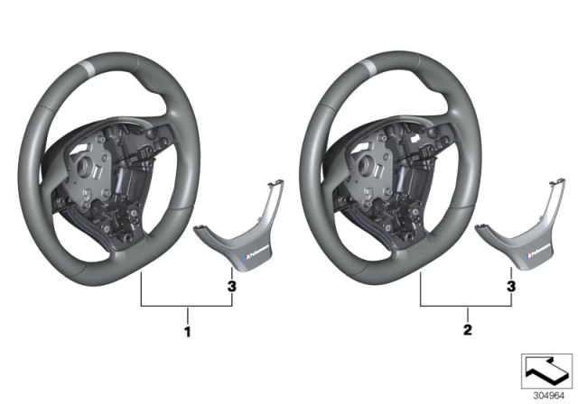 2016 BMW 550i M Performance Steering Wheel Diagram 1