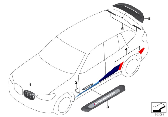 2020 BMW X4 M Ornamental Grille Diagram for 51712466810