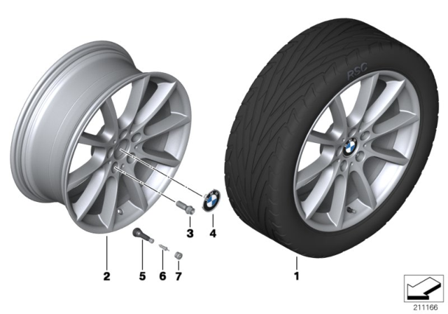 2016 BMW 535i BMW LA Wheel, V-Spoke Diagram 5