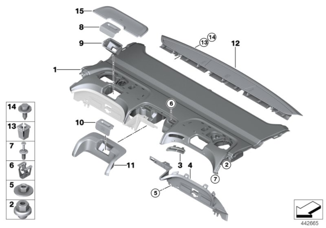 2017 BMW 740i Rear Window Shelf Diagram for 51467411502