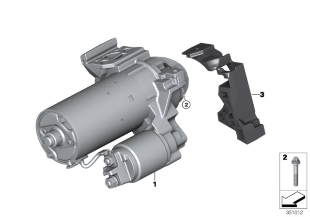 2019 BMW X5 Exchange Starter Motor Diagram for 12418691852