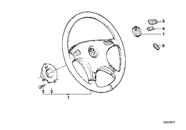 1988 BMW 735i Steering Wheel Diagram