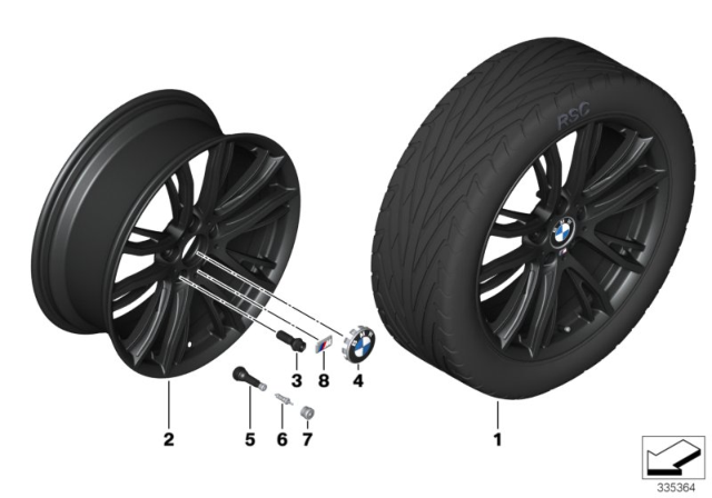 2013 BMW 328i xDrive BMW LA Wheel, M Double Spoke Diagram 5