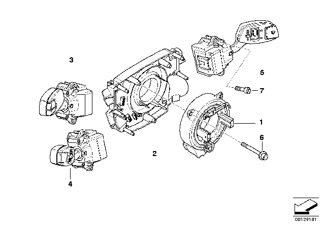 2010 BMW M6 Steering Column Switch Diagram 1