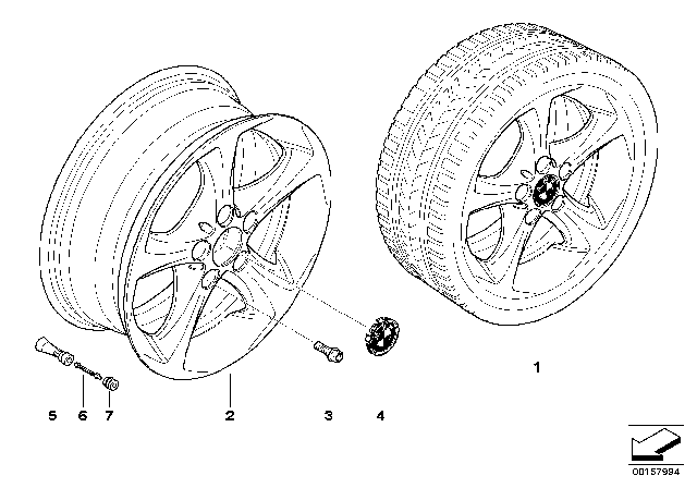2008 BMW 128i BMW LA Wheel, Star Spoke Diagram 5