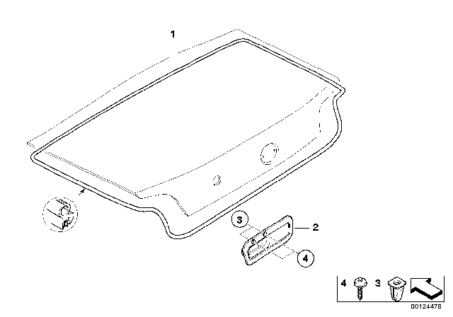 2003 BMW Z4 Single Components For Trunk Lid Diagram