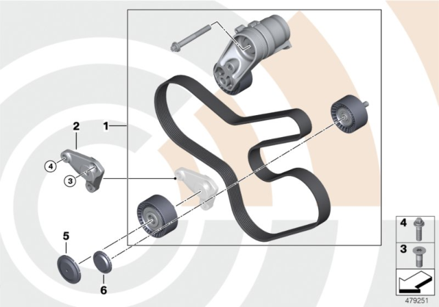 2014 BMW 640i Repair Kit, Belt Drives, Value Line Diagram