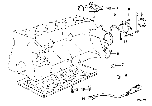 1993 BMW 525i Hex Bolt With Washer Diagram for 07119900272