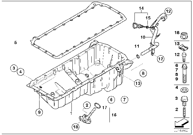 2009 BMW 335d Oil Pan Diagram for 11137801363