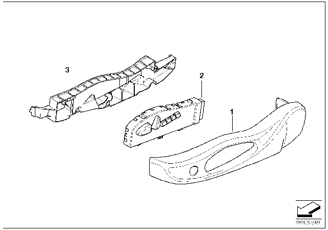 2008 BMW 650i Trim, Seat, Outer Right Diagram for 52107134554