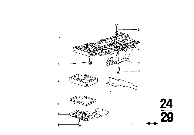 1973 BMW Bavaria Control Unit & Attaching Parts (Bw 65) Diagram