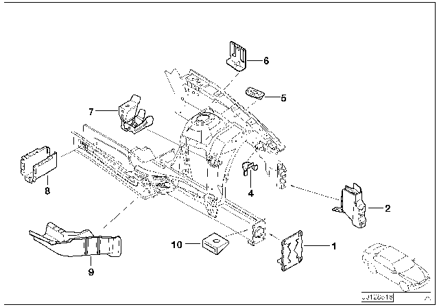 2003 BMW X5 Front Body Bracket Diagram 1