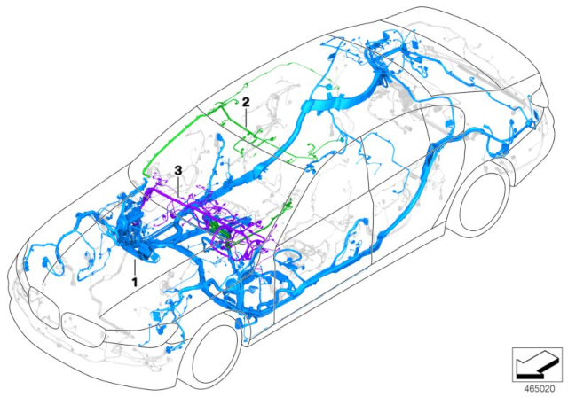 2020 BMW 540i Main Wiring Harness Diagram