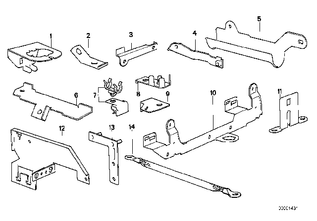 1989 BMW 325i Cable Harness Fixings Diagram 2