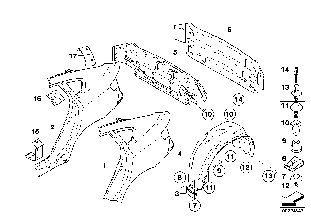 2011 BMW X6 Side Panel / Tail Trim Diagram