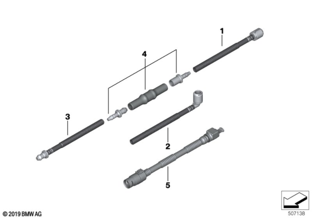 2020 BMW Z4 Repair Sections, Hose Lines Diagram