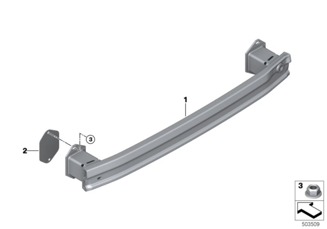 2020 BMW X1 Carrier, Bumper Rear Diagram for 51127332320