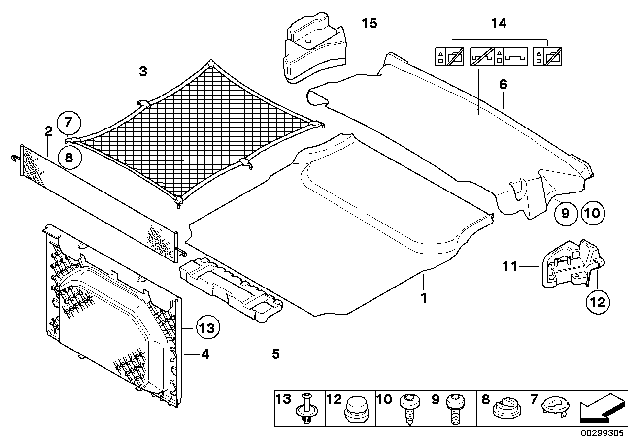 2008 BMW M3 Trim Panel, Rear Trunk / Trunk Lid Diagram 1