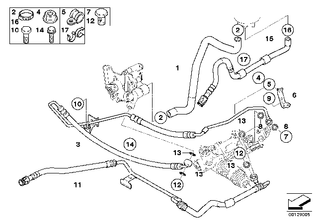 2004 BMW 525i Active Steering Expansion Hose Diagram for 32416771744