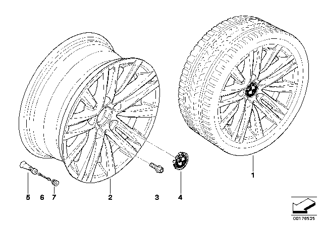 2007 BMW 328i BMW LA Wheel, Star Spoke Diagram 1