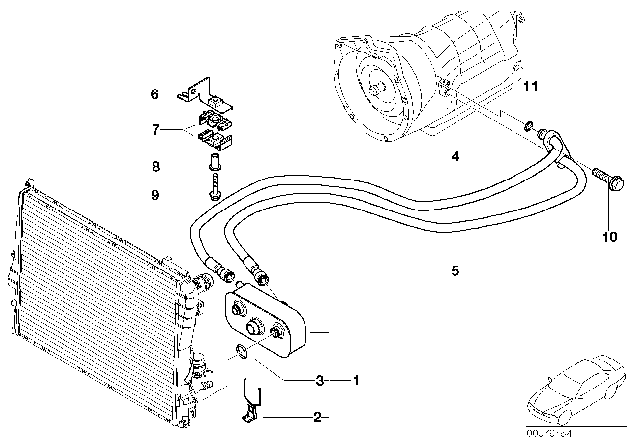 2005 BMW 330xi Oil Cooling, Automatic Gearbox Diagram