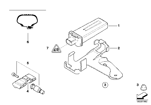 2010 BMW 328i xDrive Tire Pressure Control (RDC) - Control Unit Diagram 2