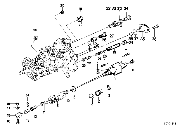 1986 BMW 524td Mechanical Regulation Diagram