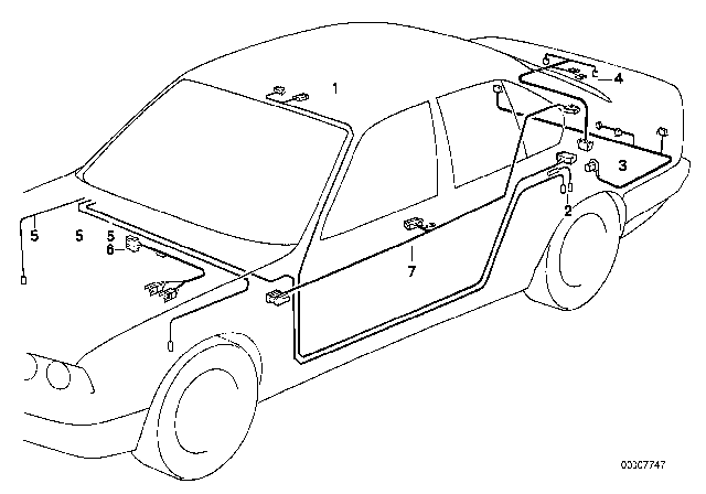 1995 BMW 525i Wiring Set Trailer Coupling Diagram for 61128355176