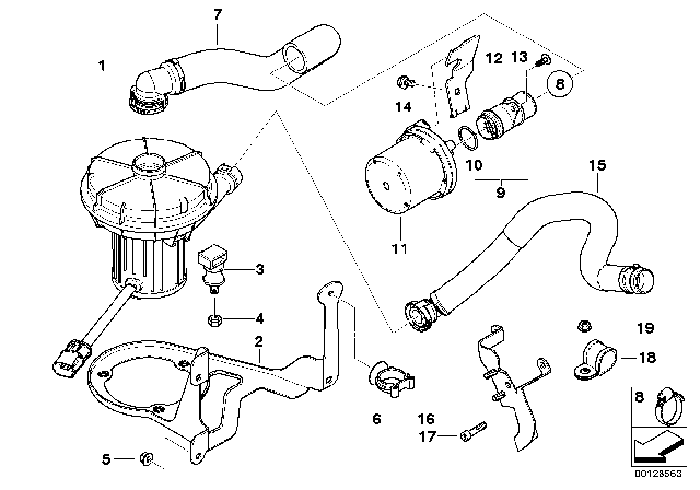 2005 BMW 645Ci Emission Control - Air Pump Diagram