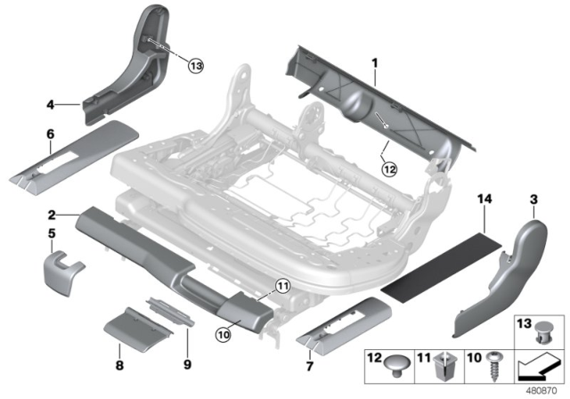 2016 BMW X5 TRIM, SEAT INNER LEFT Diagram for 52207353107